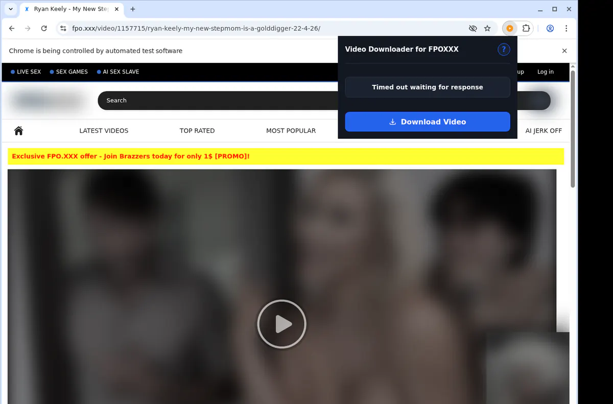 Fpoxxx Video Downloader browser extension screenshot 2