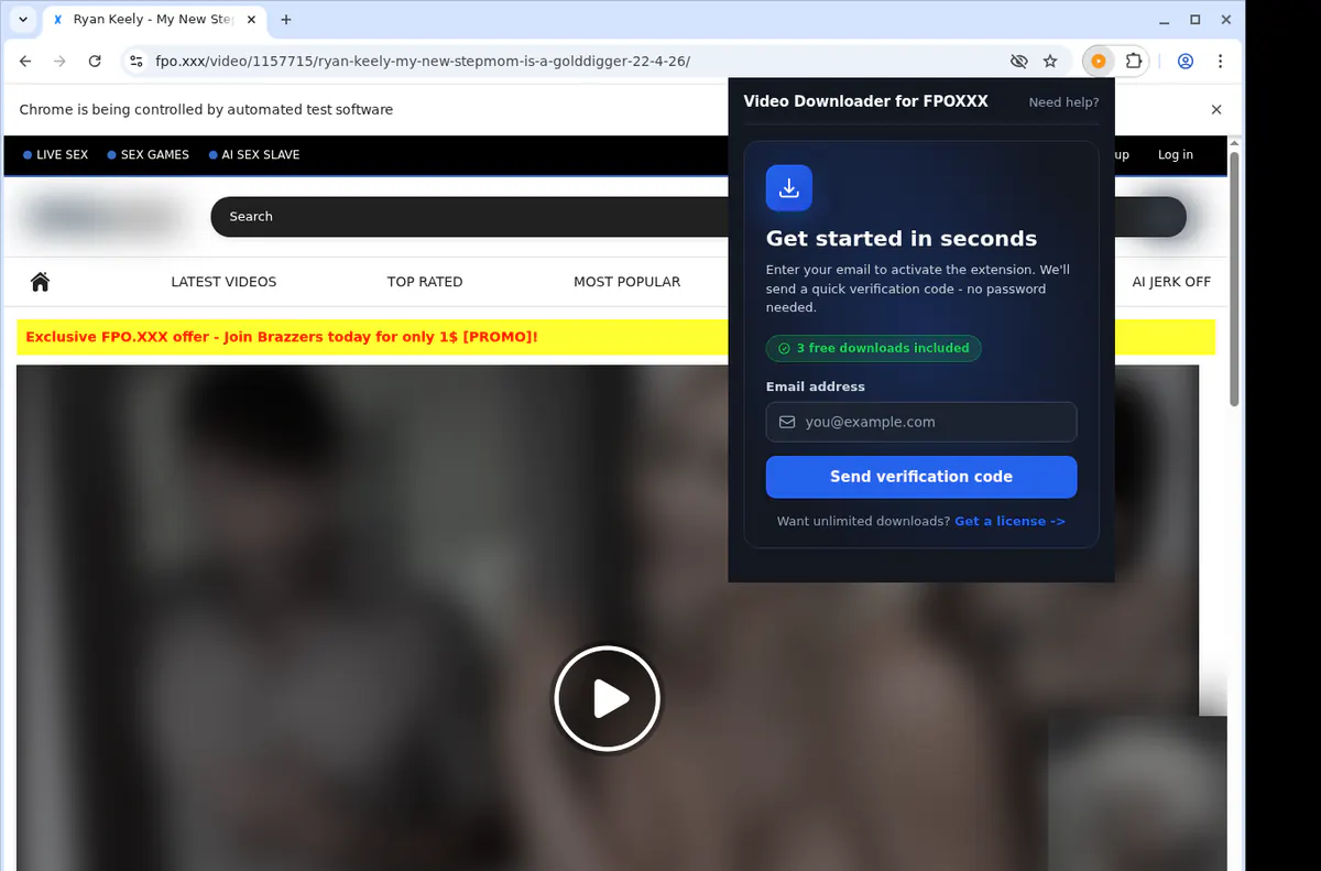 Fpoxxx Video Downloader browser extension screenshot 5